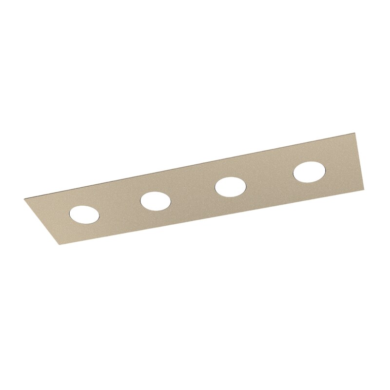 Luminária de teto retangular Toplight Area de 4 luzes com encaixe GX53, estrutura cor areia, design moderno 80x20x3cm