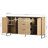 thumbnail of Merax Sideboard mit LED-Beleuchtung und Glasablagen, Kommode Holz mit großem Stauraum und verstellbare Einlegeböden