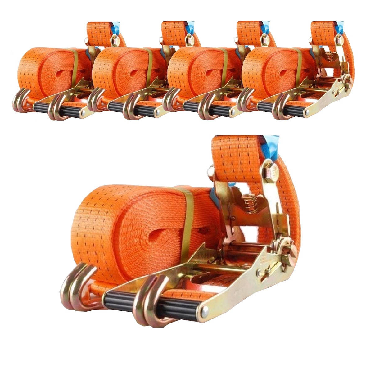 5x Profi Ratschen Spanngurt Spanngurte Zurrgurt 2-tlg 8m 4t 4to 4000kg TÜV/GS ORANGE