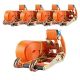 thumbnail of 5x Profi Ratschen Spanngurt Spanngurte Zurrgurt 2-tlg 8m 4t 4to 4000kg TÜV/GS ORANGE