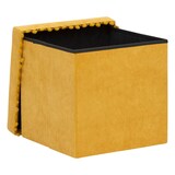 thumbnail of 2 en 1 Pouf pliant et coffre de rangement Jaune Ocre 40 x 39 cm