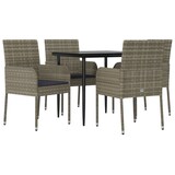 thumbnail of vidaXL 5-tlg. Garten-Essgruppe mit Kissen Schwarz und Grau Poly Rattan