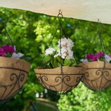 thumbnail of Relaxdays Blumenampel 3er Set, Metallkorb & Kokoseinlage, H x D: 48 x 31 cm, Hängepflanzen, innen & außen, braun/schwarz