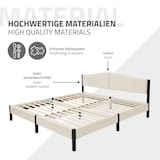 thumbnail of ML-Design Polsterbett 180x200 cm Beige, Doppelbett mit stabilem Bettgestell, Bettrahmen mit gepolstertes Kopfteil & Lattenrost, Modernes Jugendbett