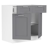 thumbnail of VCM Küchenmöbel Unterschrank Colura Weiß / Anthrazit H. 82 x B. 80 x T. 46 cm