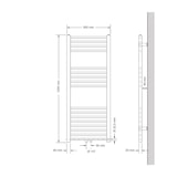 thumbnail of ECD Germany Badheizkörper 500×1200 mm Anthrazit, gerade, Mittelanschluss