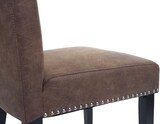 thumbnail of 2er-Set Esszimmerstuhl gepolstert | HxBxT 98x47x62cm | Sitzhöhe 42cm | Nieten | Stoff/Textil | dunkle Beine |  Braun | Stuhl Küchenstuhl