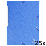 thumbnail of Exacompta  Cod. 17105H - Cartella 3 lembi con elastici Maxi capacity cartoncino lustré  425 g/mq - 24x32cm blu - Confezione da  25 pz.