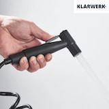 thumbnail of MAX | gastronomische mengkraan wandmontage kraan zwart | professionele keukenkraan roestvrij staal met handdouche|kraan restaurant wand platte uitloop