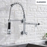 thumbnail of Björn |Gastronomy torneira de água fria de furo único de parede cromada| cozinha profissional em aço inoxidável para dois duches| lavatório duplo