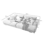 thumbnail of KAWOLA Big Sofa XL MADELINE mit Holztablett natur für Armlehne Stoff cognac