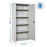 thumbnail of SimonRack Armadio Metallico 1800x800x400, 2 Porta, 4 Ripiani, Portata 75 kg per Ripiano, Grigio - Simonlocker