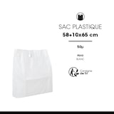 thumbnail of Weiße Plastiktasche ausgeschnittene Griffe aus HDPE 58 + 10 x 65 cm je 300 - Gimex