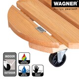 thumbnail of WAGNER Pflanzenroller TOSCANA Ø 38 x 10,5 cm, innen & außen, Holz geriffelt, terracotta, max. 150 kg, EU Ware - 20016301