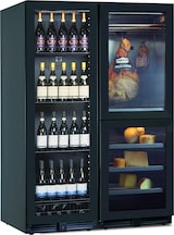 thumbnail of KLIMAITALIA Kombinierter Kühler: 3 Zonen: Weine/Aufschnitt/Käse. 160 Flaschen. Bars & Haken gepökelte Fleischsorten. LED-Beleuchtung. Dim. (LxWxH) 121