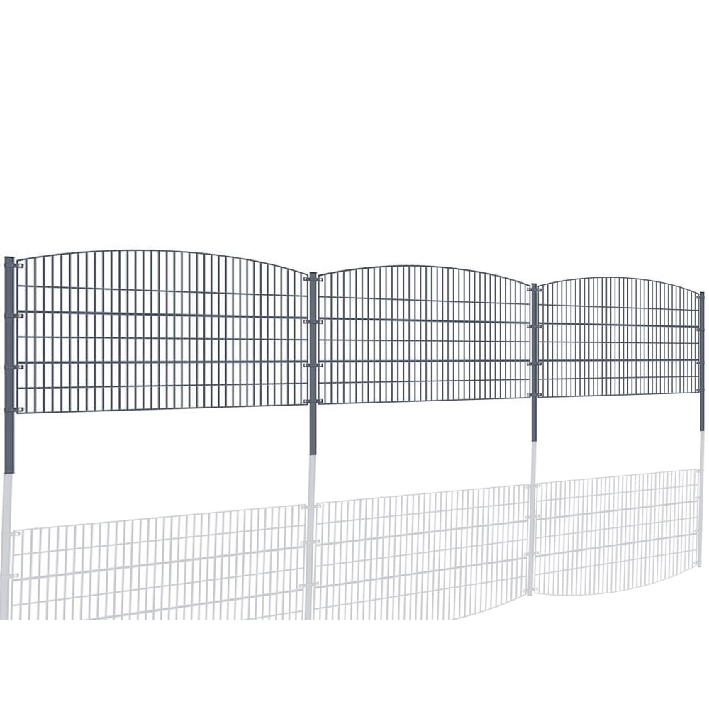 Gartenzaun Mattenzaun Doppelstabmattenzaun Anthrazit Grau Rund 2,4 m x 50 m