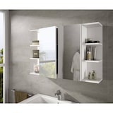 thumbnail of Dmora Badezimmer-Hängeschrank Tacoma, Abgehängter Säulenschrank für Badezimmer, Eckschrank mit 3 offenen Regalen, 20x20h65 cm, Weiß