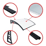 thumbnail of Pensilina Per Copertura In Policarbonato Alveolare Tettoia Modulabile Per Esterno Porte Balcone Finestre Elegante Resistente Trasparente 100 x 240 cm