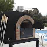 thumbnail of MF - Houtgestookte Buitenoven van Beton Model GRAN CANÁRIA (Zwart - 100 x 100 x 170 cm) – Geïsoleerd met Kurk en 3 Keramische Dekens