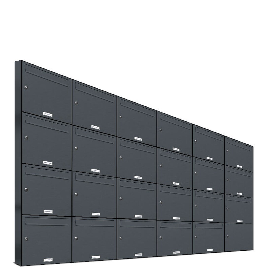 AL Briefkastensysteme 23 Fächer Premium Wand Briefkasten Anlage A4, in RAL 7016 Anthrazit Grau  und wetterfest, Artikelnummer: 331P23EA6P7016