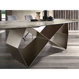 thumbnail of Angel Cerdá Mesa comedor rectangular mármol porcelánico y acero color champagne 1140C