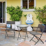 thumbnail of Outsunny Conjunto de Mesa e 2 Cadeiras Móveis Ratan para Jardím Exterior Pátio Terraço Dobrável Estrutura Aço