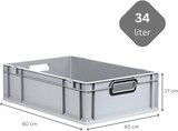 thumbnail of PROREGAL SuperSparSet 5x Eurobox NextGen Color, HxBxT 17x40x60cm, 34 Liter, Griffe schwarz offen, Grau, Eurobehälter, Transportbehälter