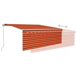 thumbnail of vidaXL Markise Manuell Einziehbar mit Rollo & LED 4x3 m Orange & Braun