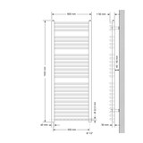 thumbnail of Badheizkörper Sahara 600x1500 mm Schwarz matt gebogen mit Seitenanschluss