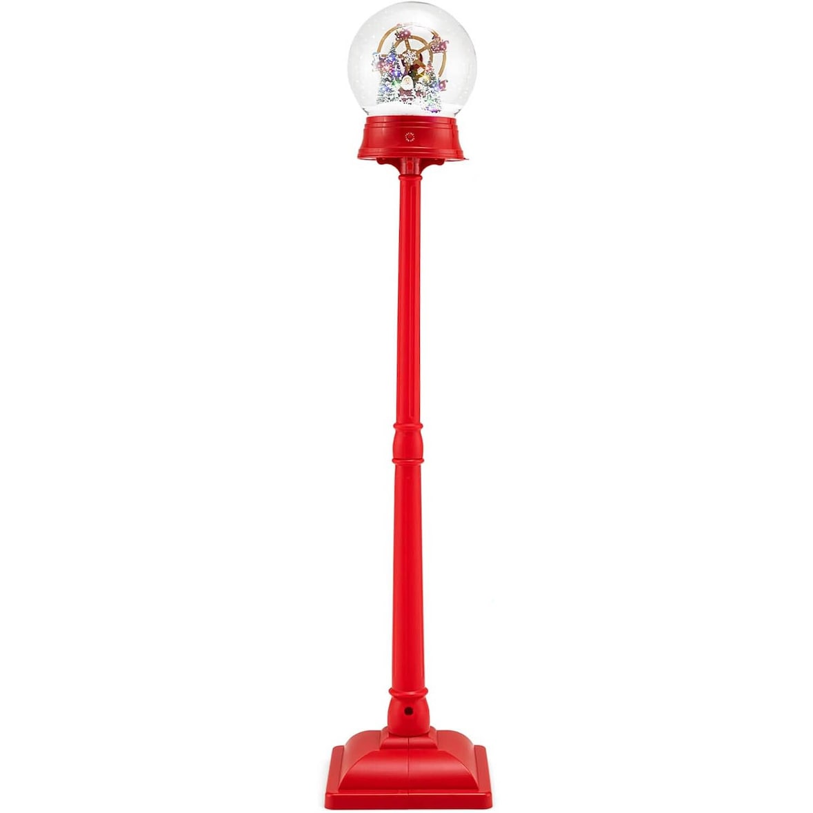 COSTWAY Lanterna natalizia illuminata da 153 cm, decorazione natalizia con musica e 15 luci LED colorate
