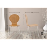 thumbnail of Décoshop26 - Lot de 4 chaises de cuisine salle à manger empilables dossier arrondi en bois chêne et métal chromé 10_0003181