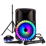 thumbnail of Enceinte KARAOKE 700W sono DJ PARTY Batterie 12" à LED RGB USB/MICRO SD/Bluetooth / RADIO FM/PC + Micro VHF + OVNI Ufo, PIED