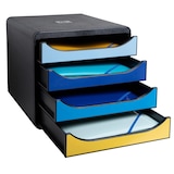thumbnail of Exacompta 3104202D BEE BLUE, Schubladenbox mit 4 Schubfächern BIG BOX - Farben sortiert