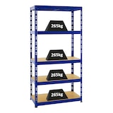 thumbnail of PROREGAL Kellerregal Fast Tiger | HxBxT 180x90x45 cm |  Fachlast 265kg | Blau | Stecksystem Lagerregal Regalsystem