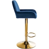 thumbnail of 2er Set Barhocker Braga Gold Samt blau