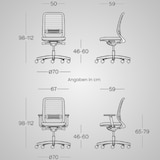 thumbnail of Bisley Bali Bürostuhl ergonomisch, Stoff & Netzbezug in schwarz/grau - Ergonomischer Drehstuhl mit Kunststoff Fußkreuz, Stuhl ohne Armlehne,