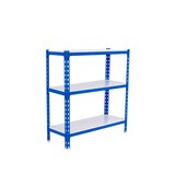 thumbnail of Simonclick metalen planken zonder schroeven 3 planken. Kleur blauw/wit 1000x1100x400 mm
