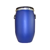 thumbnail of Fût ouverture totale 60l avec couvercle cerclage métallique - BLEU