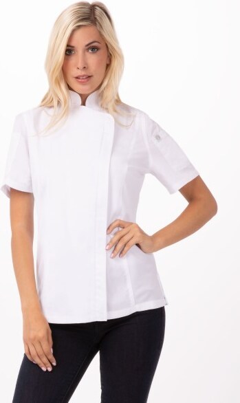 Chef Works® Damenkochjacke SPRINGFIELD, Reissverschluss, Cool Vent™ & lite, Weiß, Größe S