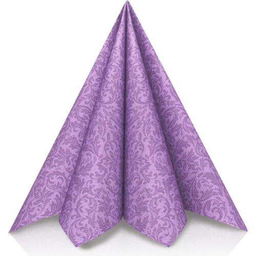 Airlaid Serviette Ornaments in Lila, 40 x 40 cm, 50 Stück