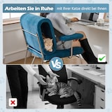 thumbnail of Bürostuhl 77×70×89 mit integrierter Katzenhöhle Katzenbett Ergonomisch Kratzfest Holzrahmen Stoff Komfort Homeoffice Tiermöbel Blau