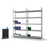 thumbnail of PROREGAL Weitspannregal Stecksystem T-Profil | HxBxT 300x150x40cm | 5 Ebenen | Stahlplatten-Fachboden | Fachlast 350kg | Verzinkt | Lagerregal