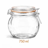 thumbnail of Pack de 6 tarros de cristal esféricos 750 ml – frascos herméticos con cierre metálico (reutilizables y resistentes)