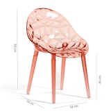 thumbnail of Set 2 Sedie in policarbonato trasparente, resistenti, ergonomiche, ideali per bar, ristorante, cucina, giardino, design moderno - Diamante - Rosa