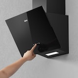 thumbnail of CIARRA Hotte Aspirante Inclinée 60cm 350m3/h 3 Vitesses A++ Recyclage ou Evacuation Verre Noir VM6750CB