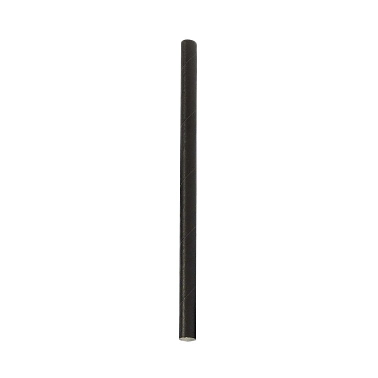 MONOUSO - Papierstrohhalme Gerade Schwarz Ø8mm 14cm (6.000 Stück)