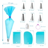 thumbnail of Intirilife 15-teiliges Spritzbeutel Set aus Silikon mit Edelstahl Tüllen - Beutel 17 x 30.5 cm - Wiederverwendbares Backzubehör für Glasur