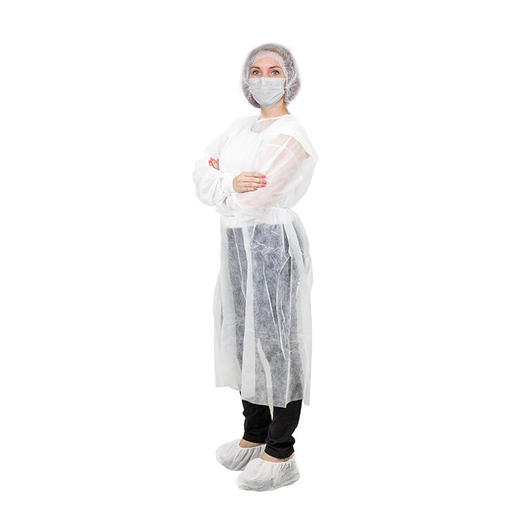 MONOUSO - Kit di Visita TNT 3 pezzi + mascherine Bianco (1 Kit)