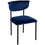 thumbnail of Chaise de salle à manger Gambell Velours Bleu foncé