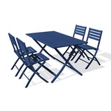 thumbnail of Ensemble repas de jardin 4 places en aluminium bleu marine - MARIUS